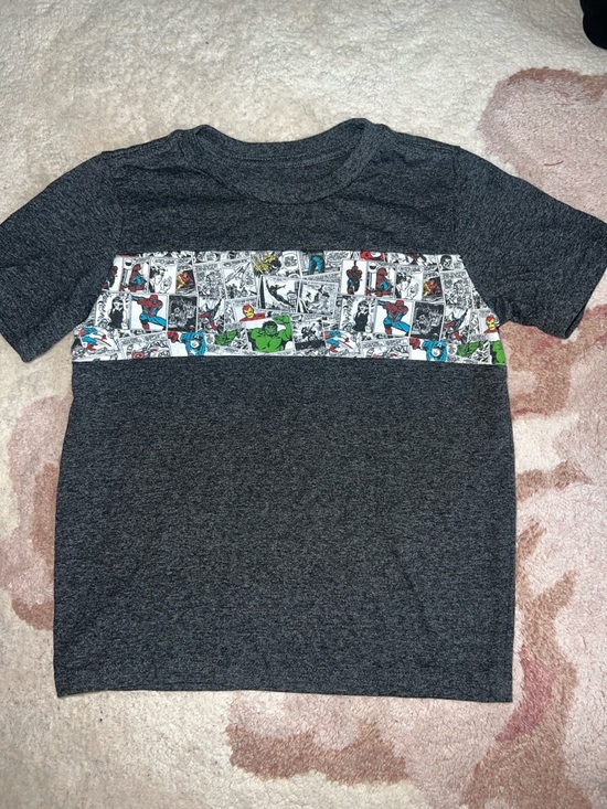 Marvel Other - Marvel Dark Gray Kids Tee with Multicolor Superhero Comic Strip